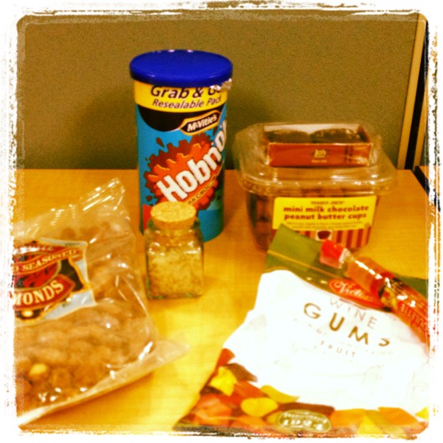 The box of binge-worthy goodies I sent 